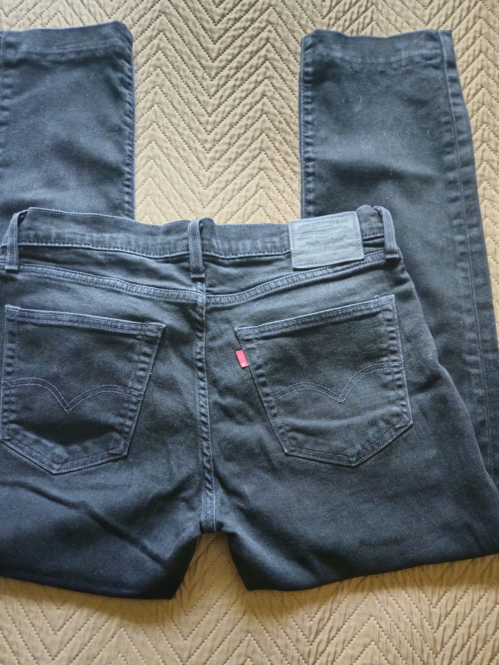 Levi's Men's Black Dark Wash Denim Jeans Slim Fit 5-Pocket Button Zip W36 L32